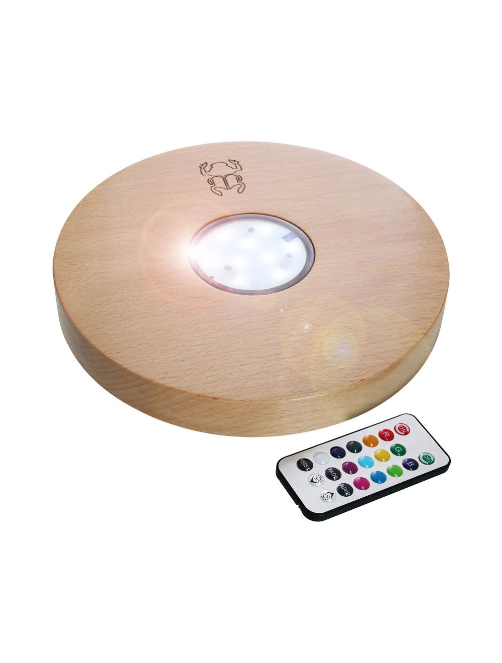 Shisha LED Untersetzer aus Buchen-Holz Ø22cm